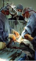 OBGYN surgeon performing hysterectomy